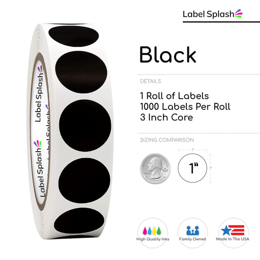 1" Color Dot Stickers – 1000 Permanent Round Labels – Color Coding Circle Stickers – Made in USA