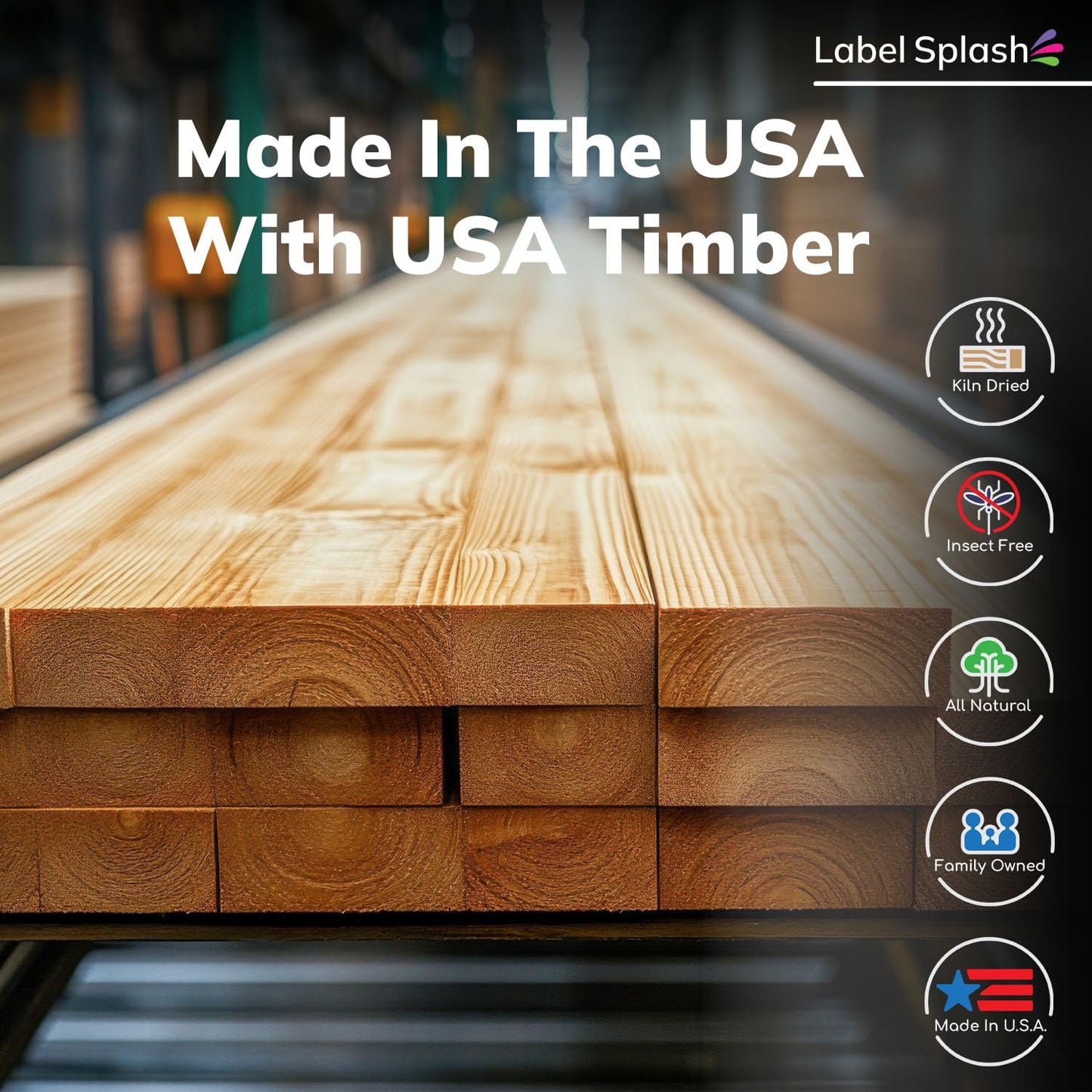 1.5” Wide Wood Stakes for Garden, Marking, Survey & Construction 12" & 17.5"- Made in The USA