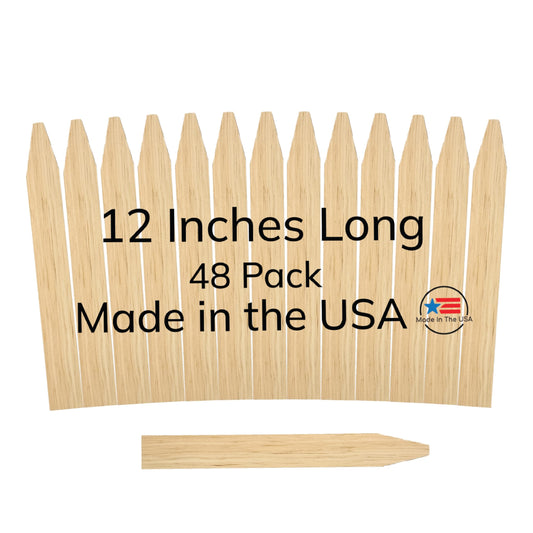 1.5” Wide Wood Stakes for Garden, Marking, Survey & Construction 12" & 17.5"- Made in The USA