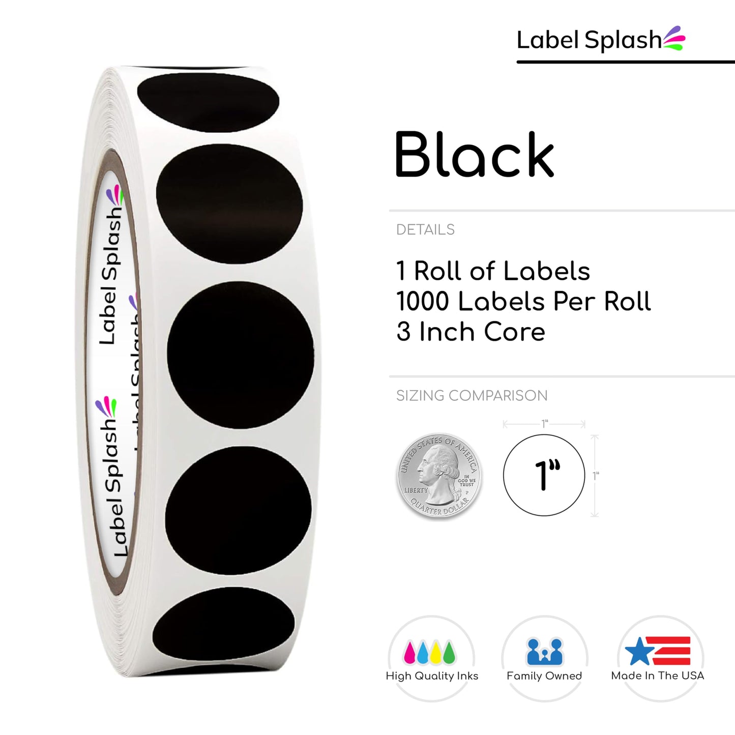1" Color Dot Stickers – 1000 Permanent Round Labels | Color Coding Circle Stickers – Made in USA