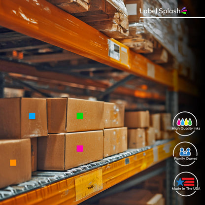 1" Square Color Stickers – 1000 Permanent Square Labels | Color Coding Square Stickers – Made in USA