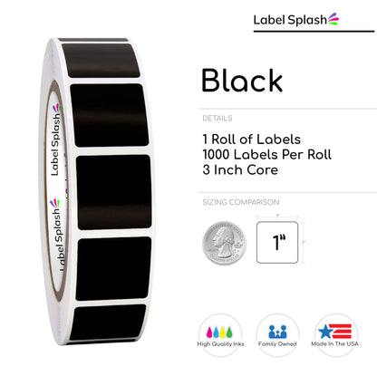 1" Square Color Stickers – 1000 Permanent Square Labels | Color Coding Square Stickers – Made in USA