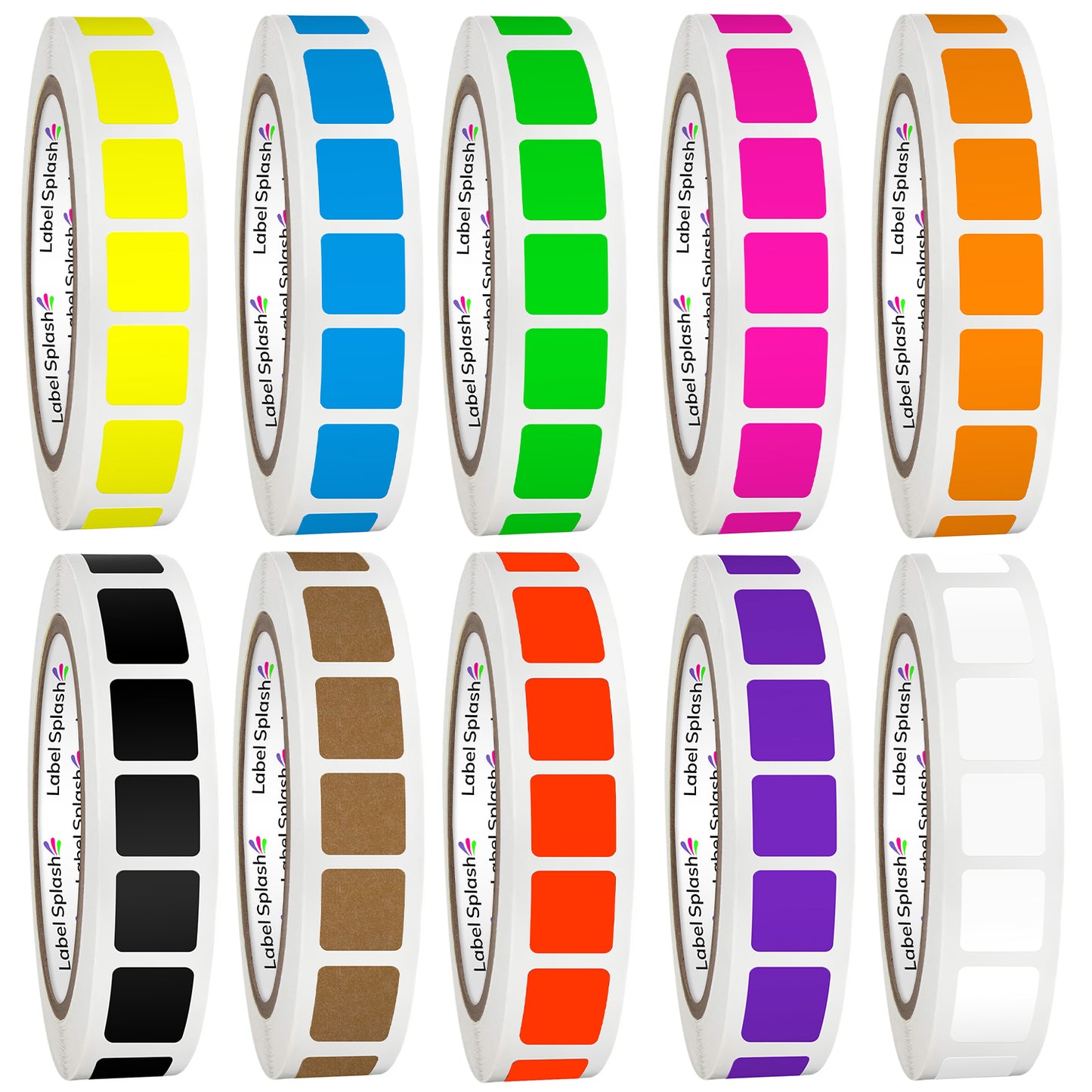 3/4" Square Color Stickers – 1000 Permanent Square Labels | Color Coding Square Stickers – Made in USA