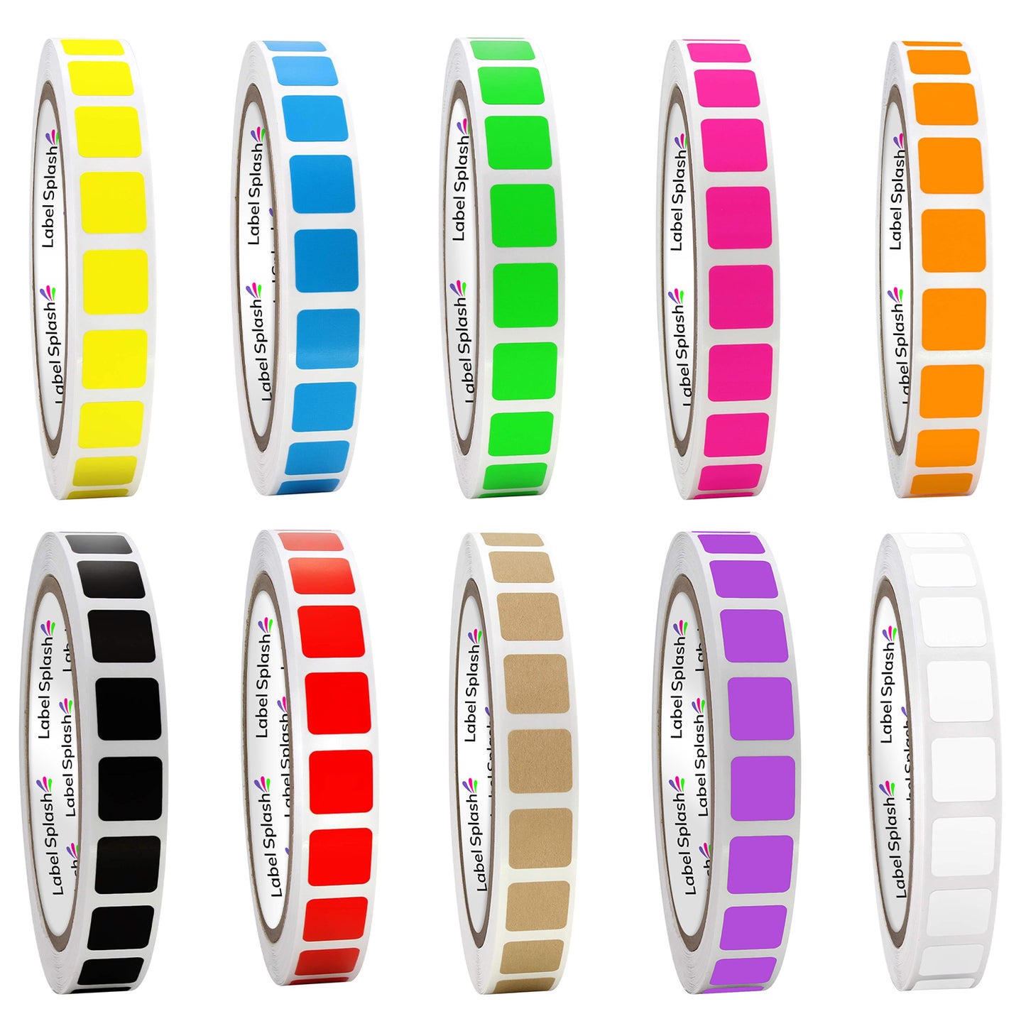 1/2" Square Color Stickers – 1000 Permanent Square Labels | Color Coding Square Stickers – Made in USA