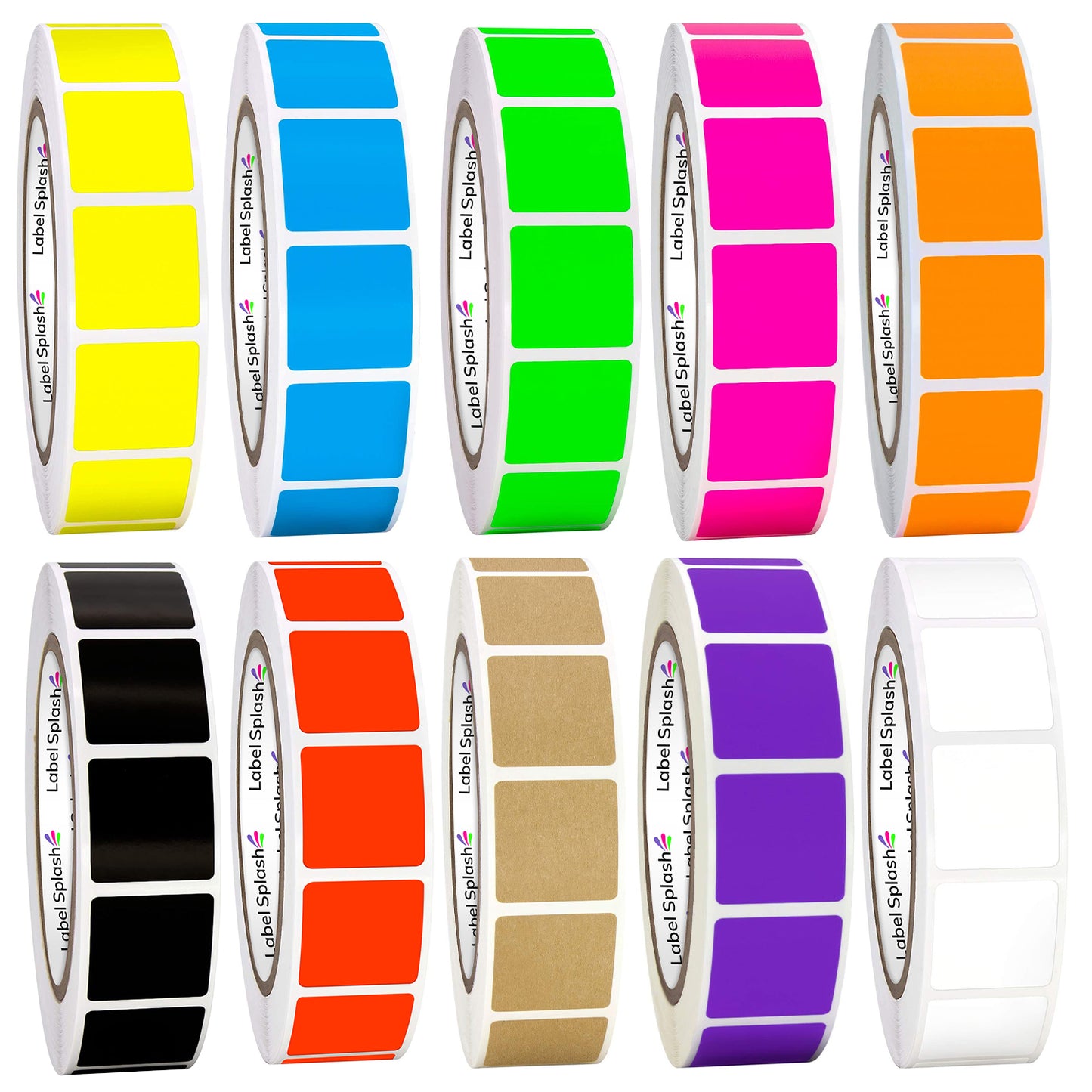 1" Square Color Stickers – 1000 Permanent Square Labels | Color Coding Square Stickers – Made in USA