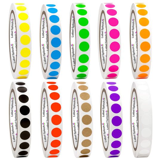 1/2" Color Dot Stickers – 1000 Permanent Round Labels | Color Coding Circle Stickers – Made in USA