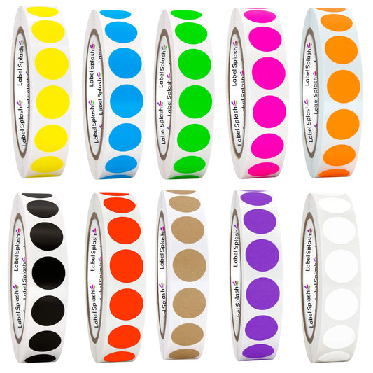 3/4" Color Dot Stickers – 1000 Permanent Round Labels | Color Coding Circle Stickers – Made in USA