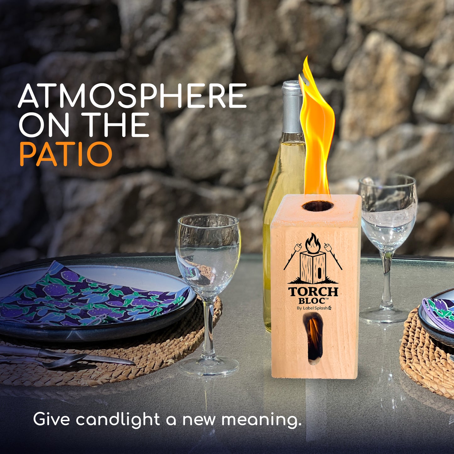 Campfire Logs for Smores & Fire Pit – Swedish Torch Style One Log Fire – Portable Bonfire Log for Camping, Backyard, Outdoor Cooking – Made in USA – LABELSPLASH – 1 Pack, 2 Pack, 4 Pack