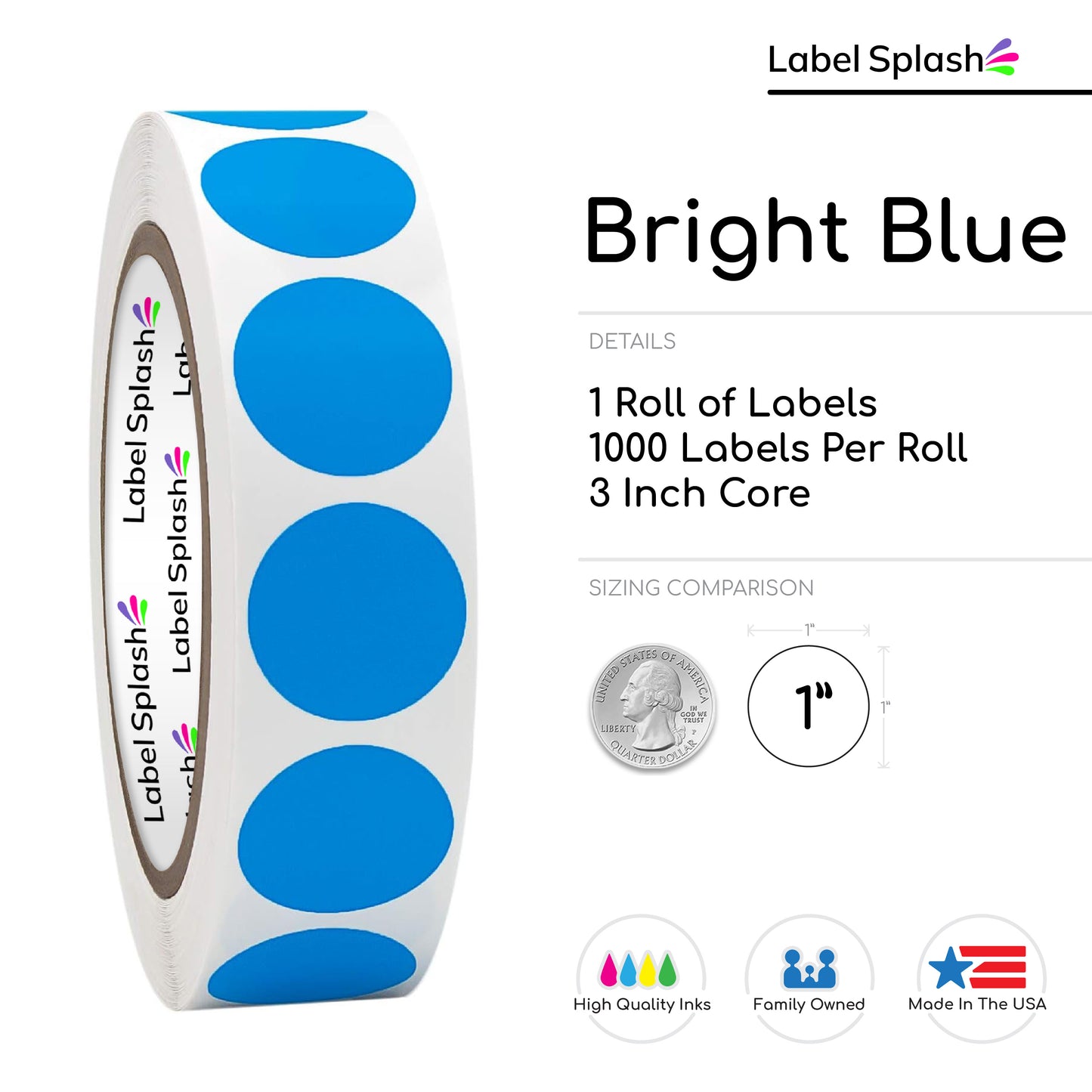 1" Color Dot Stickers – 1000 Permanent Round Labels | Color Coding Circle Stickers – Made in USA