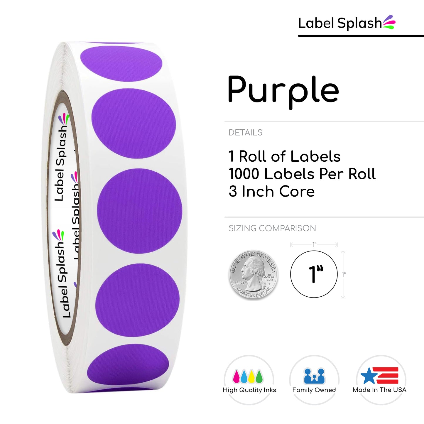 1" Color Dot Stickers – 1000 Permanent Round Labels | Color Coding Circle Stickers – Made in USA