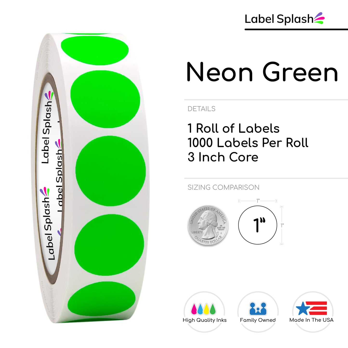 1" Color Dot Stickers – 1000 Permanent Round Labels | Color Coding Circle Stickers – Made in USA