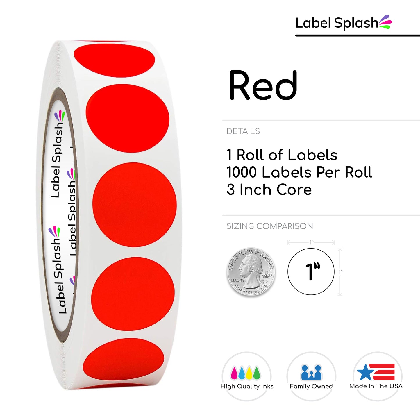1" Color Dot Stickers – 1000 Permanent Round Labels | Color Coding Circle Stickers – Made in USA