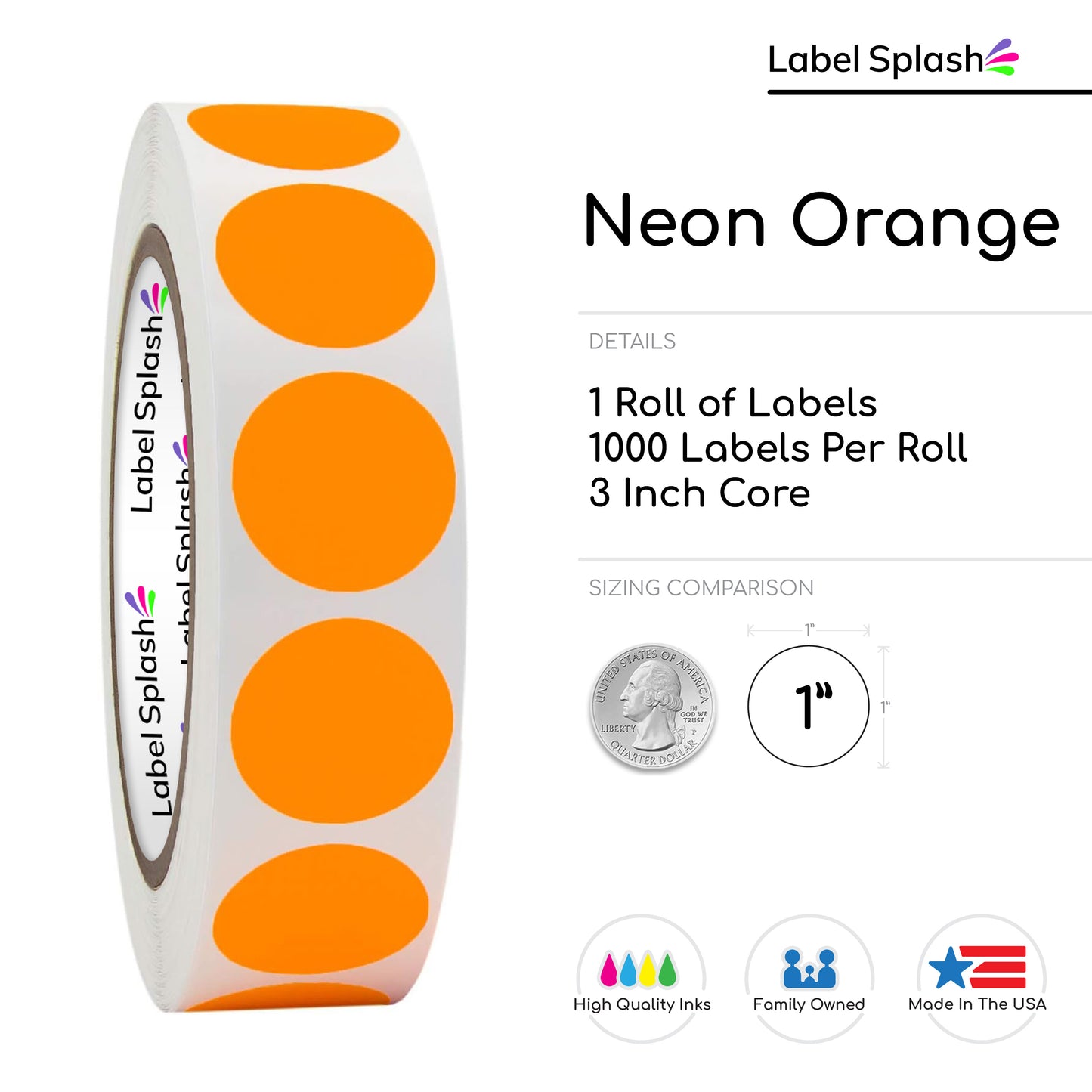 1" Color Dot Stickers – 1000 Permanent Round Labels | Color Coding Circle Stickers – Made in USA