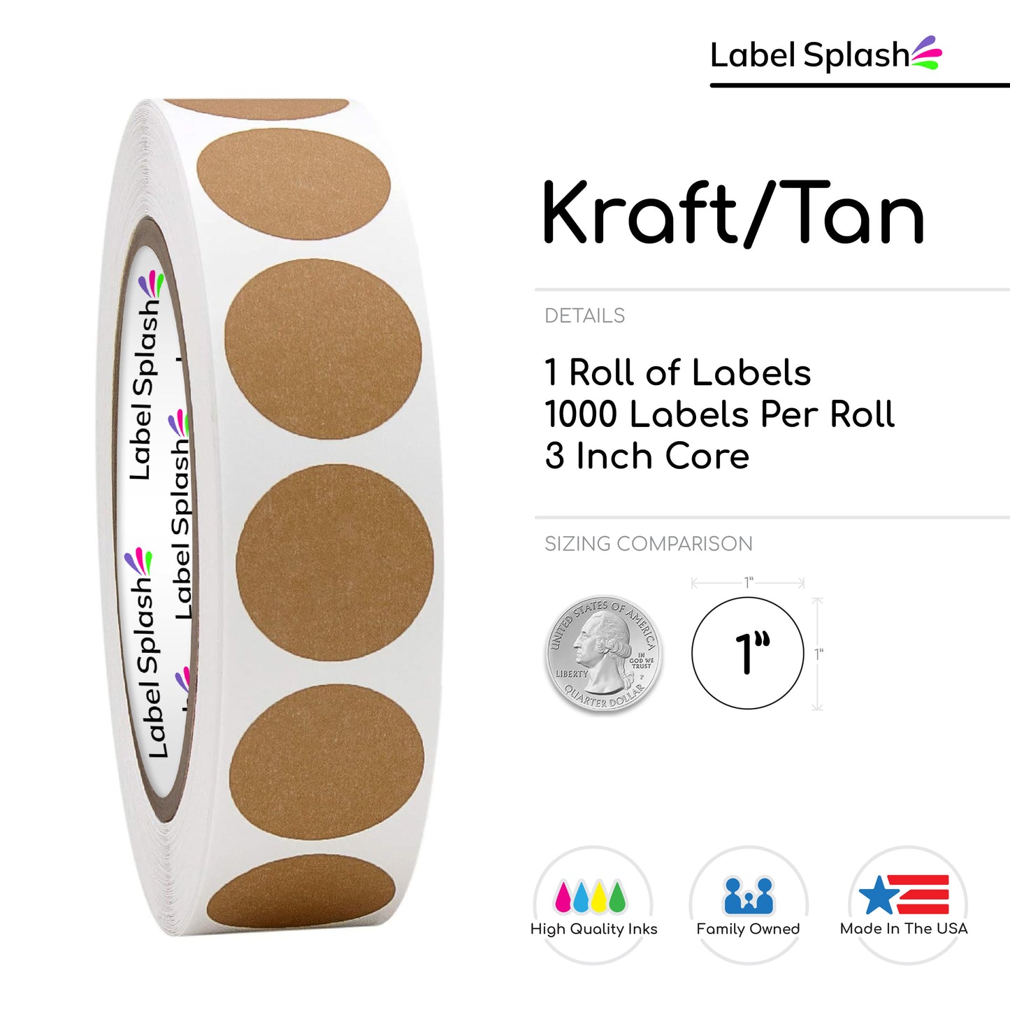 1" Color Dot Stickers – 1000 Permanent Round Labels | Color Coding Circle Stickers – Made in USA