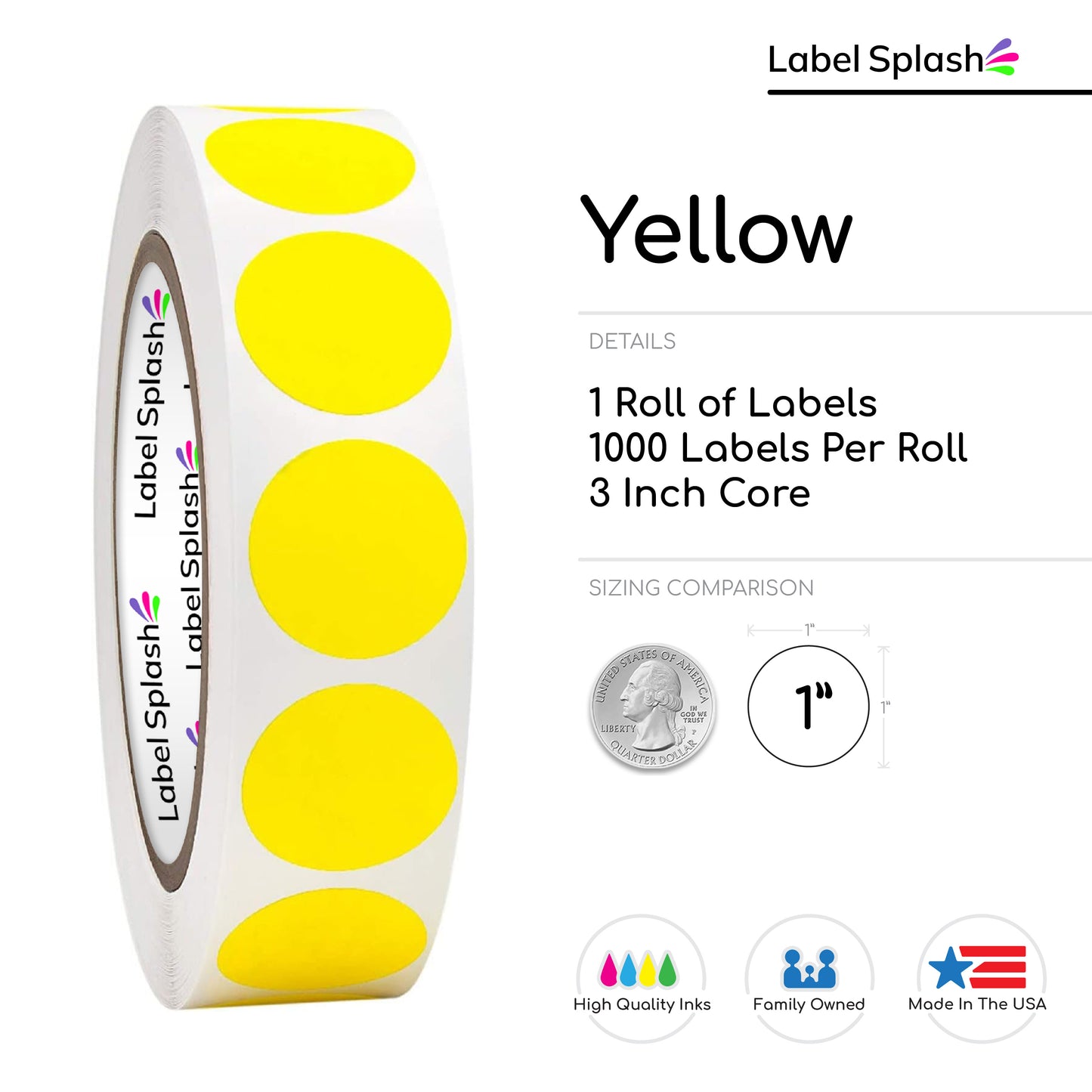 1" Color Dot Stickers – 1000 Permanent Round Labels | Color Coding Circle Stickers – Made in USA