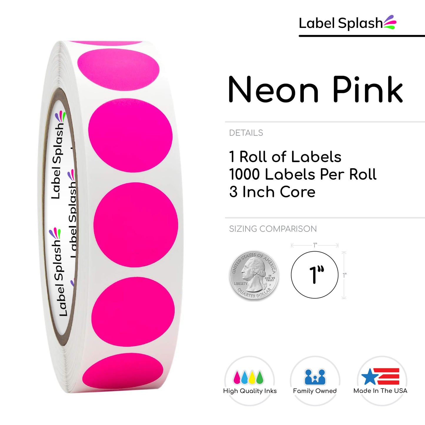 1" Color Dot Stickers – 1000 Permanent Round Labels | Color Coding Circle Stickers – Made in USA