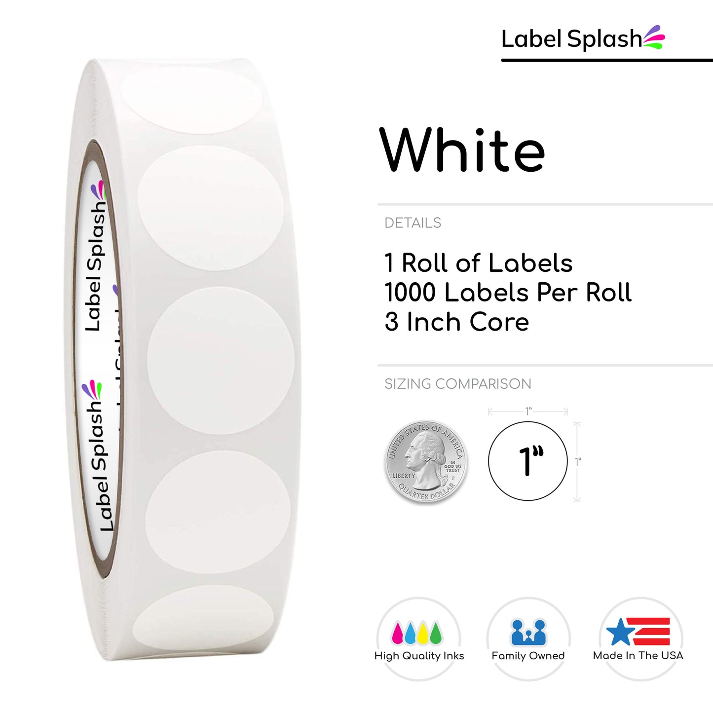 1" Color Dot Stickers – 1000 Permanent Round Labels | Color Coding Circle Stickers – Made in USA