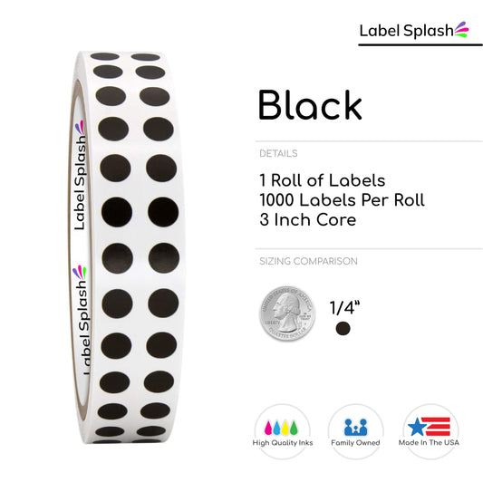 1/4" Color Dot Stickers – 1000 Permanent Round Labels – Color Coding Circle Stickers – Made in USA