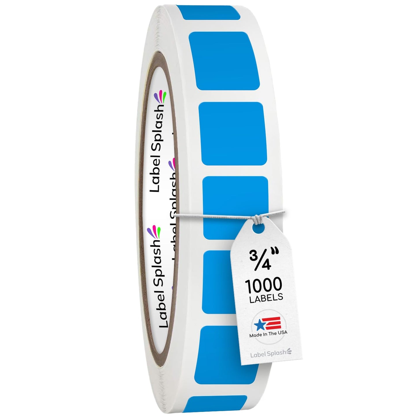 3/4" Square Color Stickers – 1000 Permanent Square Labels | Color Coding Square Stickers – Made in USA