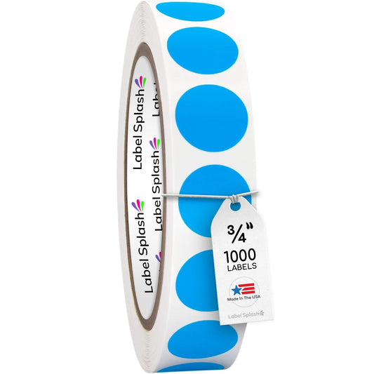 3/4" Color Dot Stickers – 1000 Permanent Round Labels – Color Coding Circle Stickers – Made in USA