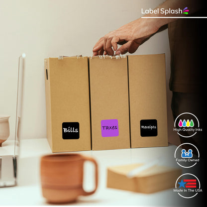 1" Square Color Stickers – 1000 Permanent Square Labels | Color Coding Square Stickers – Made in USA
